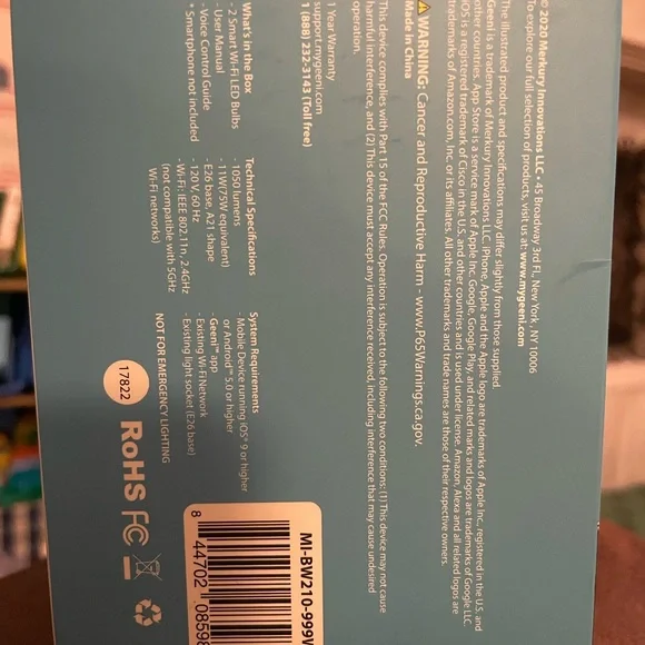 Merkury Innovations A21 Smart Multicolor LED Bulb, 75W, Dimmable 2 bulbs - Picture 4 of 4